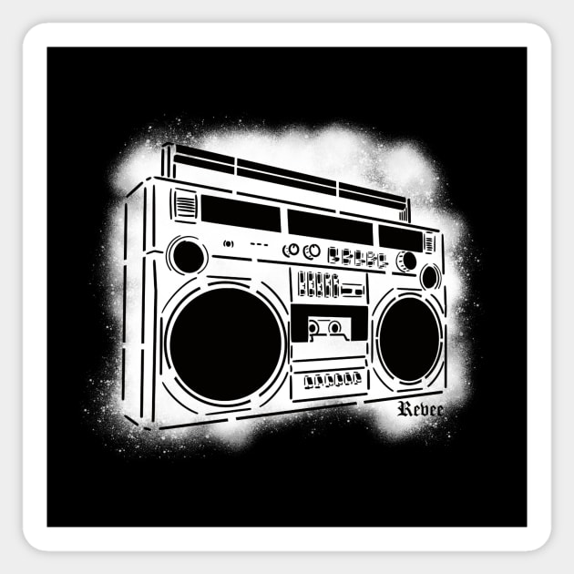 Boombox Stencil Boombox Sticker TeePublic